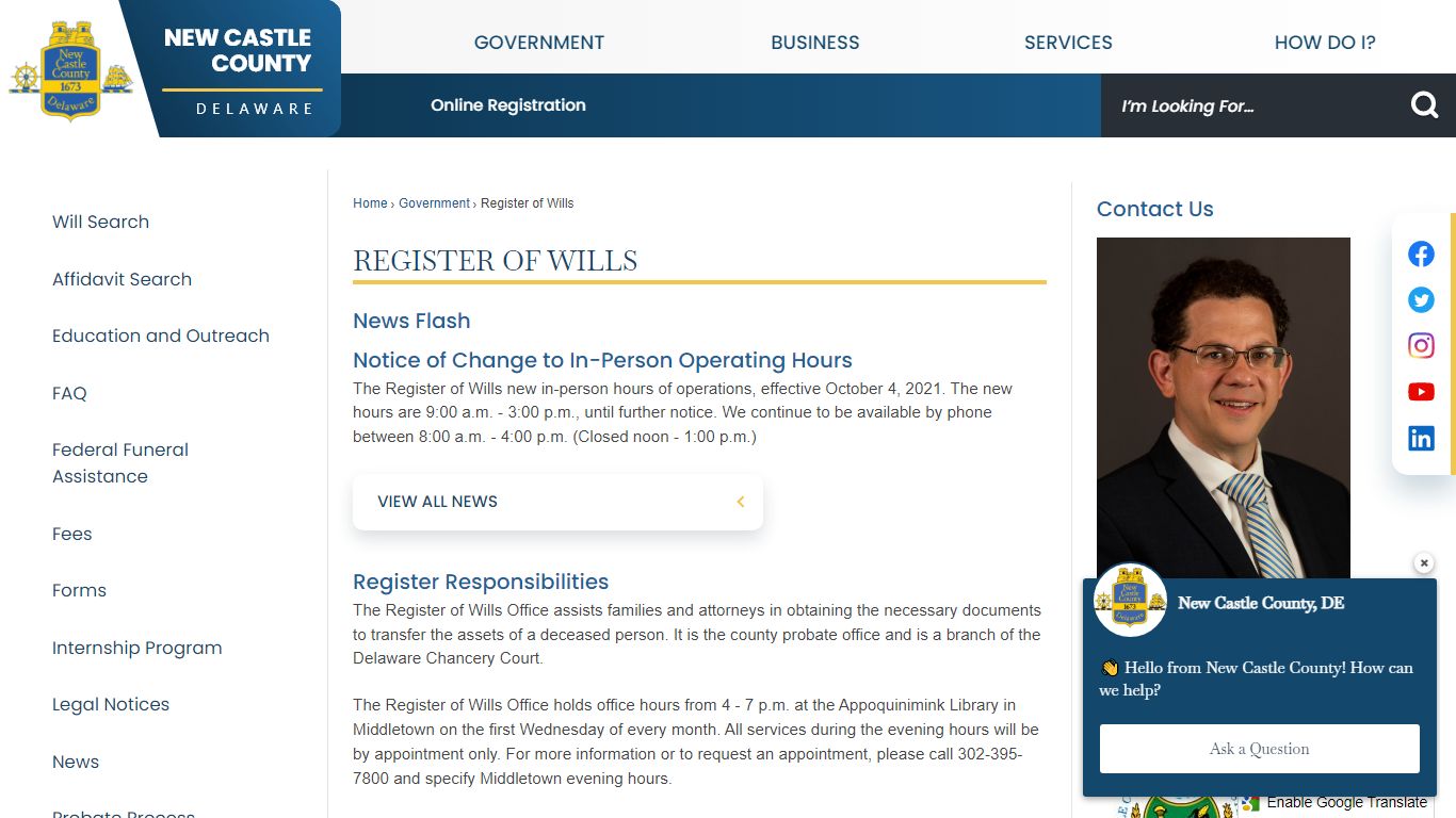 Register of Wills | New Castle County, DE - Official Website